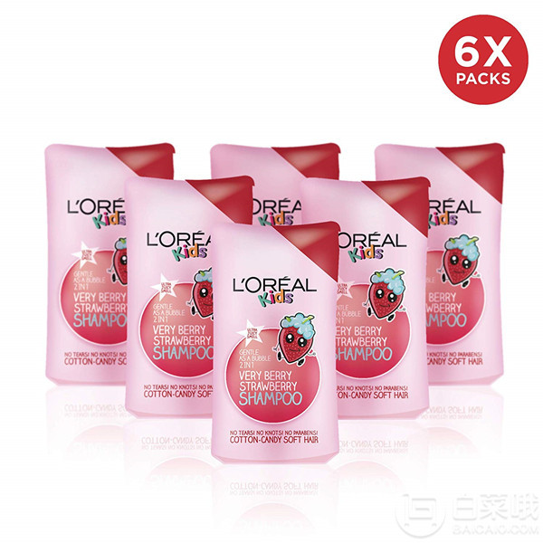 L'Oréal Kids 欧莱雅 无泪配方水果香氛儿童二合一洗发水250ml*6瓶新低95.51元
