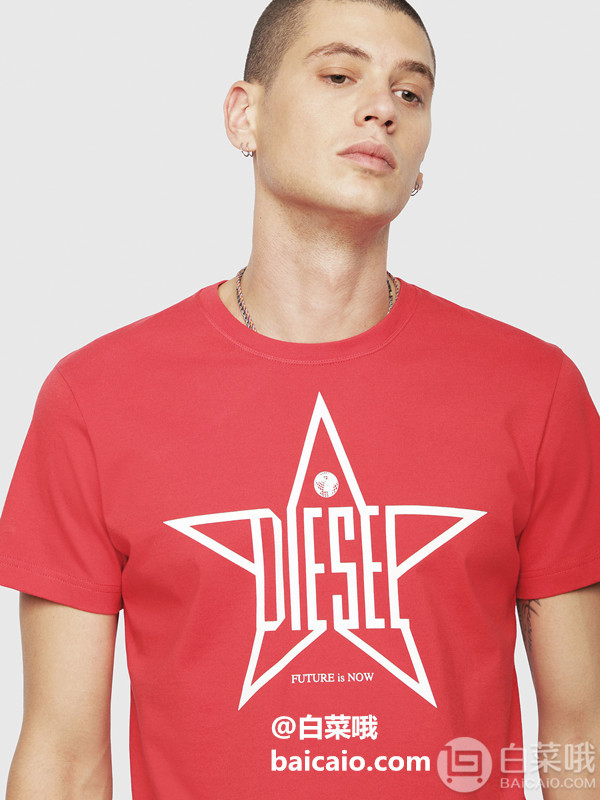 L码，Diesel 迪赛 T-Diego-YH 男士纯棉印花T恤159.35元