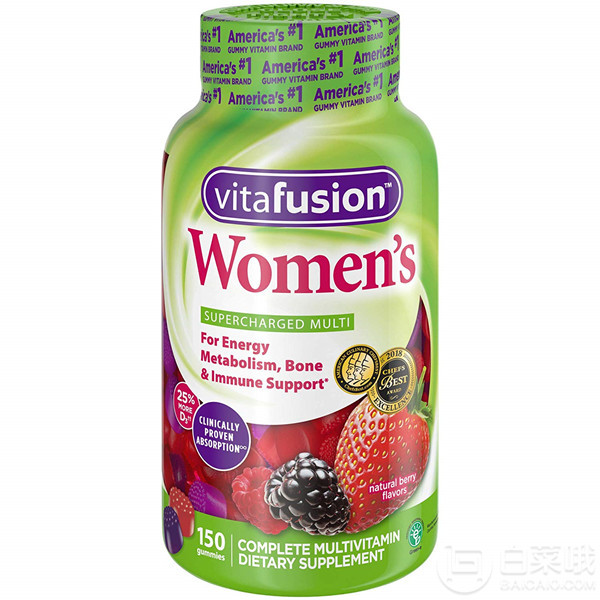 临期特价，Vitafusion 小熊 女性维生素软糖150粒装*2瓶新低48元包邮包税（24元/瓶）