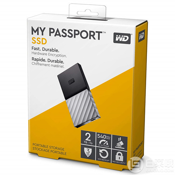 Western Digital 西部数据 My Passport 2TB 2.5寸Type-C移动固态硬盘折后1812.82元（下单8折）