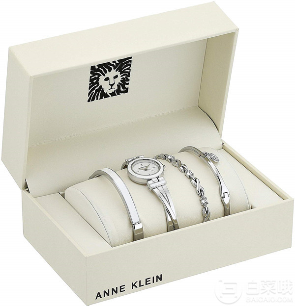 PrimeDay特价，Anne Klein 安妮·克莱因 AK/3285WTST 女士施华洛世奇水晶 手表套装336.62元