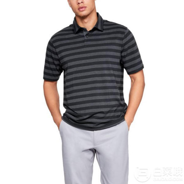 S码，Under Armour 安德玛 CC Scramble 男士高尔夫条纹Polo衫147.43元