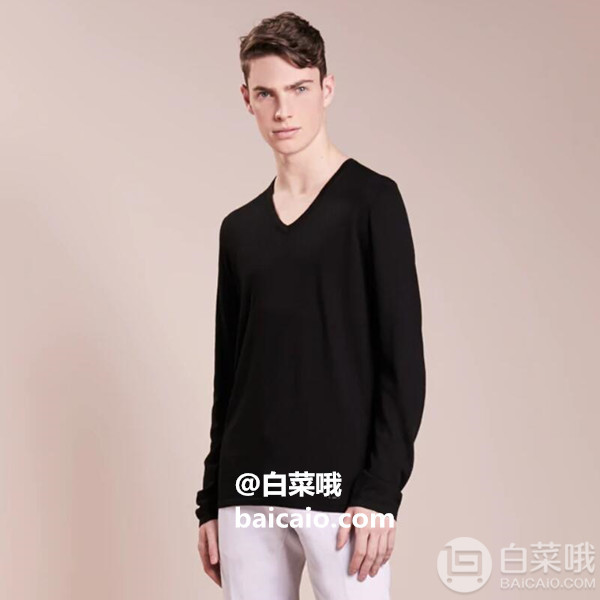 M碼，HUGO Hugo Boss 雨果·博斯 San Vitalo 男士V領(lǐng)針織衫336.82元