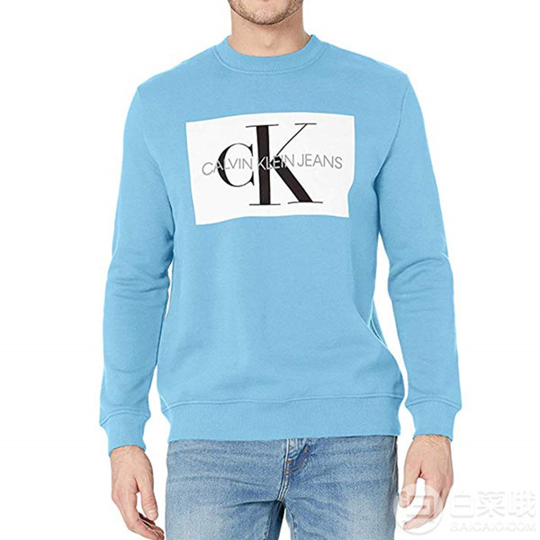 L码，Calvin Klein 卡尔文·克莱恩 Monogram Logo 男士印花圆领卫衣257.76元