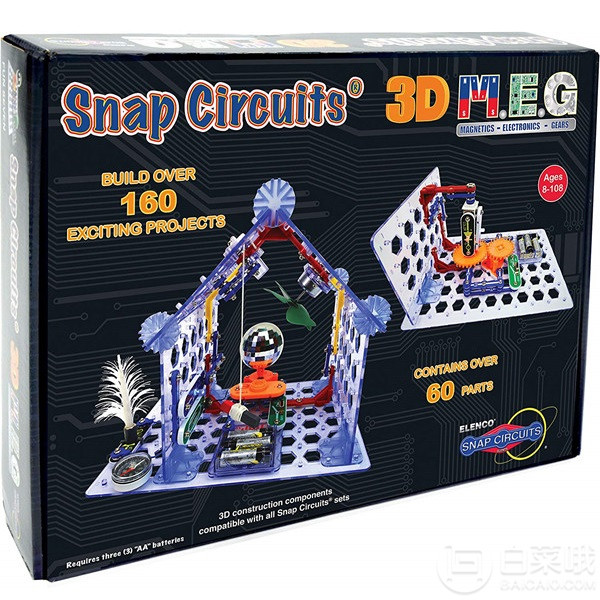 Elenco Snap Circuits 3D M.E.G. 电路积木玩具302元