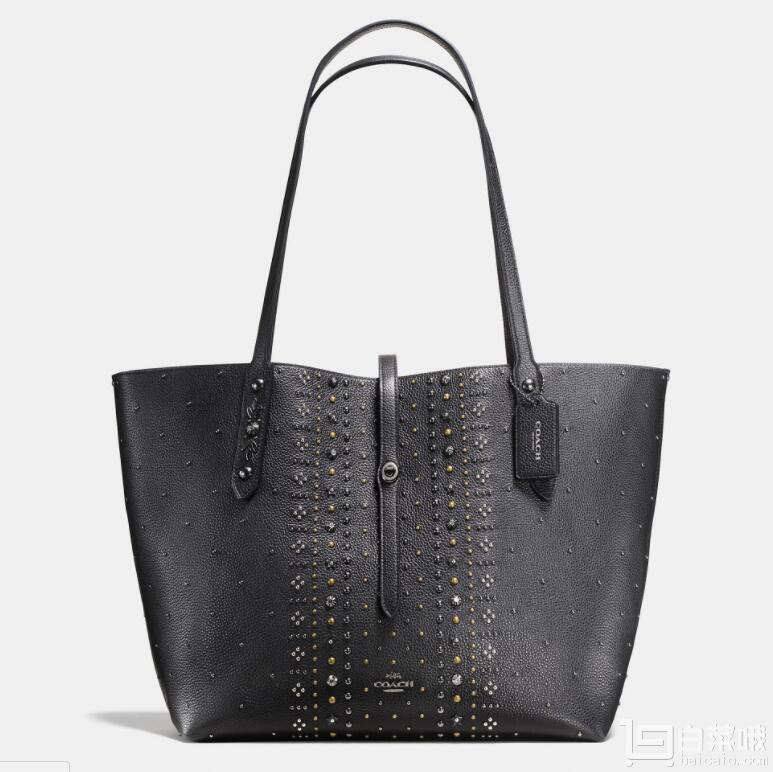 coach 蔻驰 bandana rivets 女士真皮托特包 4折$197.