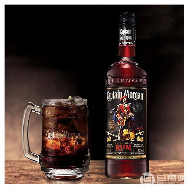 海盗最爱,captain morgan 摩根船长 牙买加黑朗姆酒 700ml