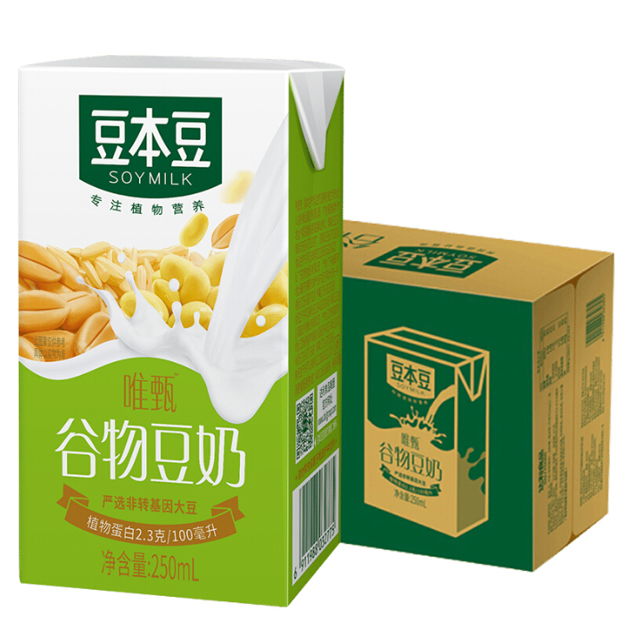 plus会员, soymilk 豆本豆 唯甄谷物豆奶 250ml*24盒*