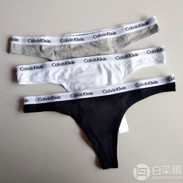 calvin klein 卡尔文·克莱恩 女士棉质丁字裤3条装109元