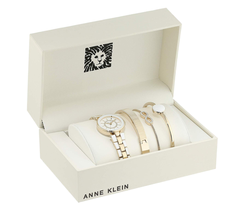 Anne Klein AK/3286WTST 女士施华洛世奇水晶 手表套装  Prime会员免费直邮含税到手383.26元