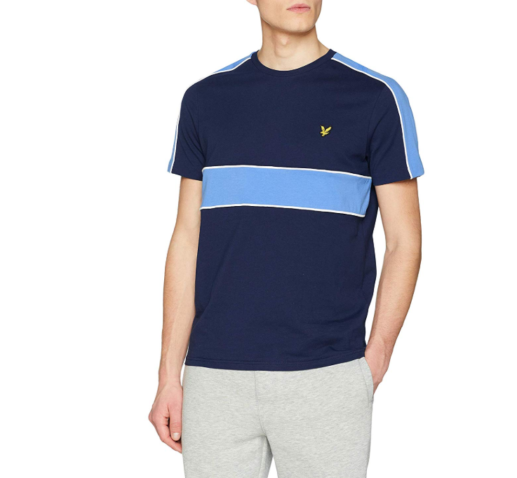 限M码，Lyle & Scott 苏格兰金鹰 TS1004V 男士纯棉撞色短袖T恤135.87元