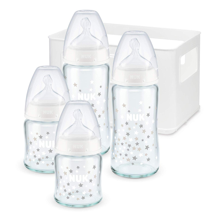 PRIMEDAY特价，NUK 新生儿玻璃奶瓶奶嘴套装 10225128 （4个婴儿奶瓶+硅胶奶嘴+奶瓶盒）144.94元