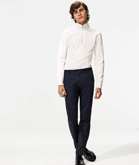 PRIMEDAY特价，Calvin Klein 卡尔文·克莱恩 男款弹力斜纹棉布休闲长裤140.55元