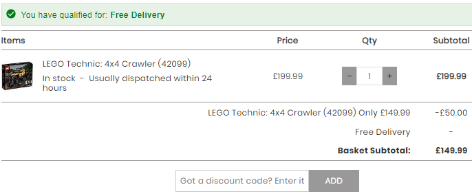 LEGO 乐高 Technic 科技机械组 遥控越野车 42099  £149.99免费直邮到手1327元
