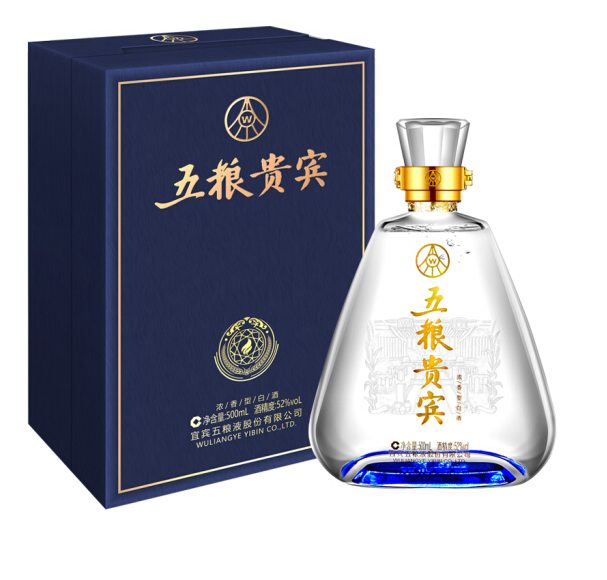 五粮液股份出品，五粮贵宾 蓝晶 52度 浓香型白酒 500ml*6瓶833.2元包邮（双重优惠）