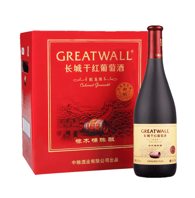 长城 橡木桶蛇龙珠 干红葡萄酒 750ml*6瓶122.55元包邮（可117.8元/件）