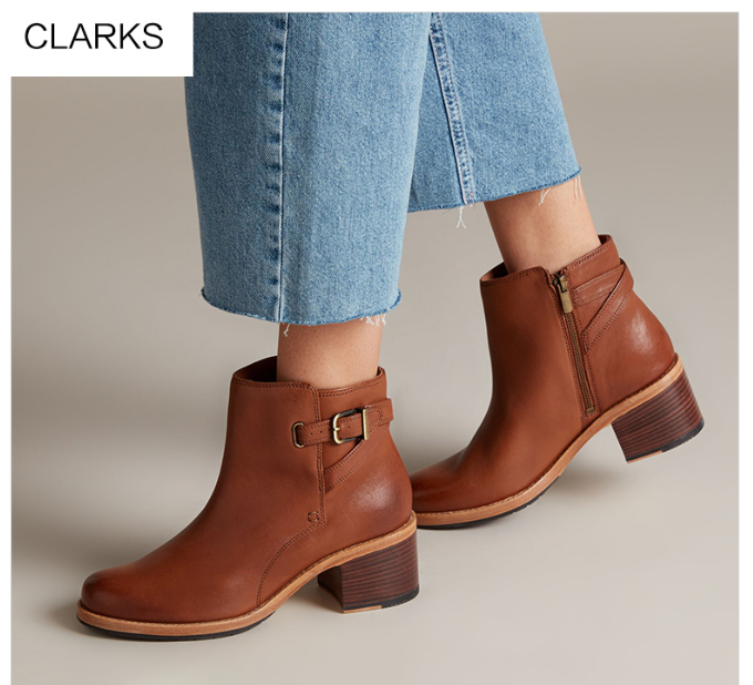 US5.5码，Clarks 其乐 Clarkdale Jax 女士粗跟休闲短靴新低297元