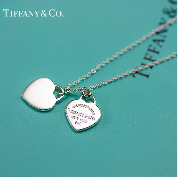 Tiffany & Co 蒂芙尼 Return to Tiffany系列 27125107 双心吊坠项链 2色990元包邮（双重优惠）