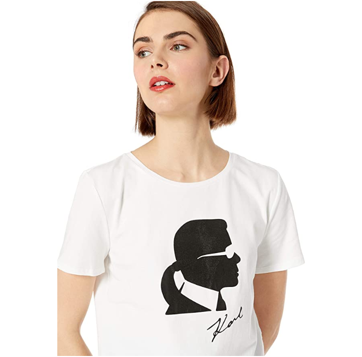 老佛爷同名品牌，Karl Lagerfeld Paris 卡尔·拉格斐 女士棉质短袖T恤 多码185.66元