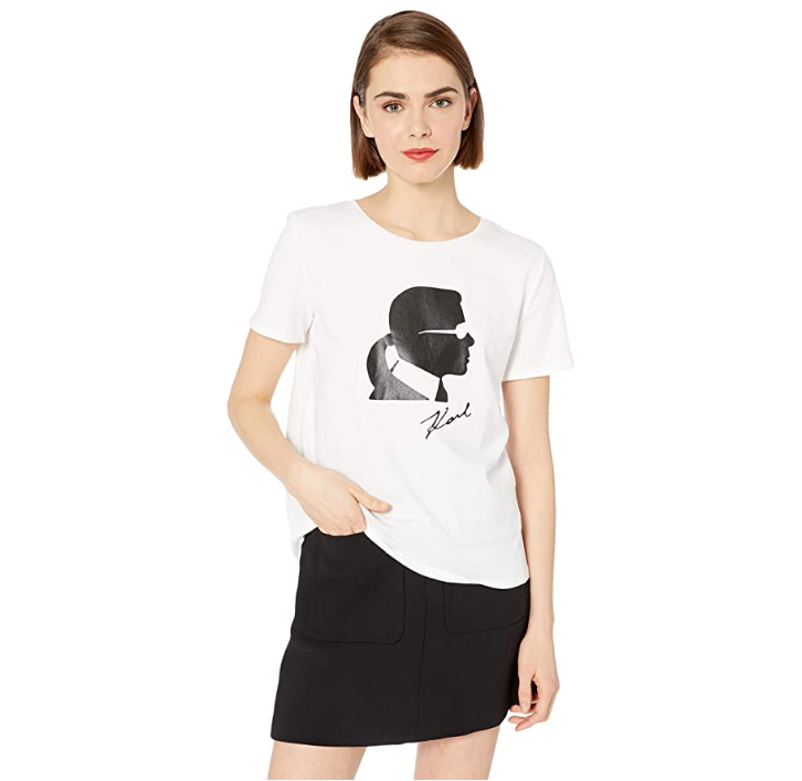 老佛爷同名品牌，Karl Lagerfeld Paris 卡尔·拉格斐 女士棉质短袖T恤 多码255.14元
