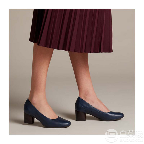 <span>降224白菜！</span>高端Un系列，Clarks 其乐 Un Cosmo Step 复古粗高跟鞋单鞋新低175.14元