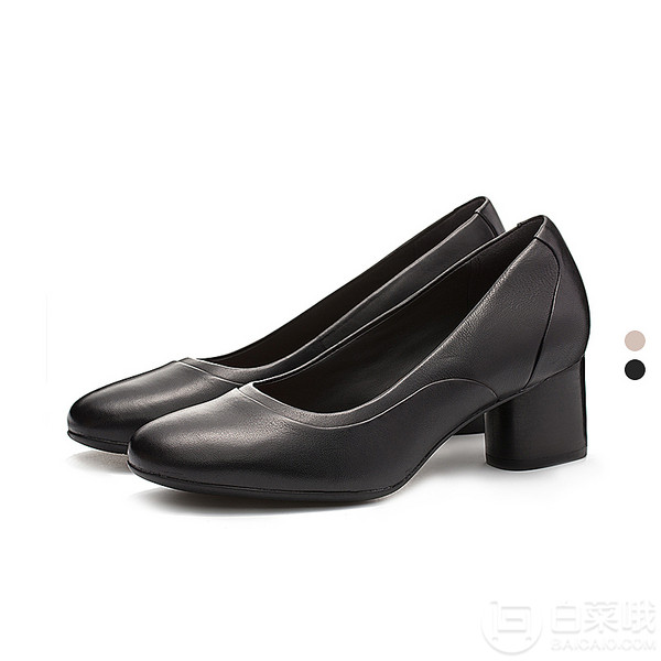 <span>降224白菜！</span>高端Un系列，Clarks 其乐 Un Cosmo Step 复古粗高跟鞋单鞋新低175.14元