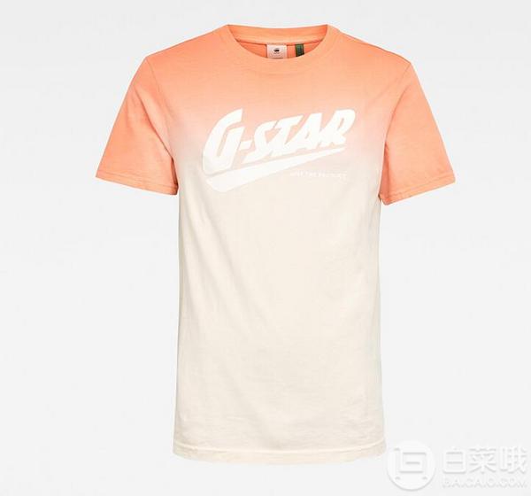 2020夏季新款，G-STAR RAW 男士渐变纯棉短袖T恤 D16424新低182元