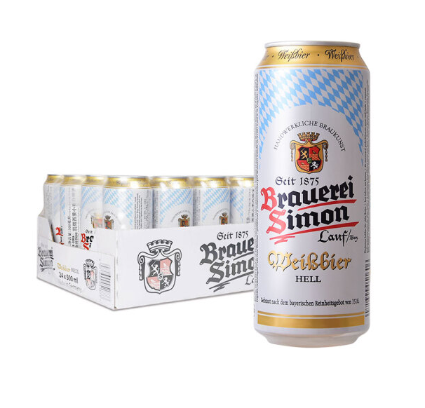 德国进口，Kaisersimon 凯撒西蒙 小麦白啤酒 500ml*24听 *3件234元（78元/件）