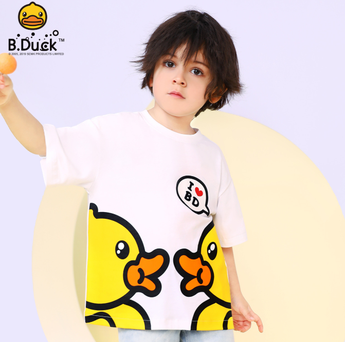B.duck 小黄鸭 男童女童卡通纯棉短袖T恤59元包邮（需领券）