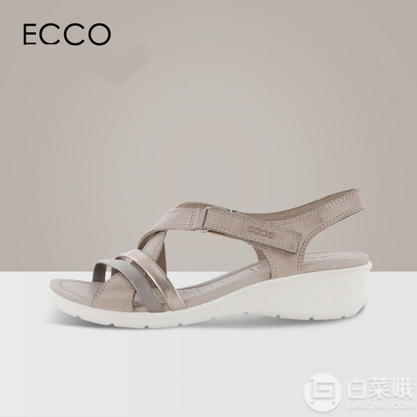 ECCO 爱步 Felicia 菲莉系列 拼接坡跟凉鞋魔术贴凉鞋 216513新低475.9元（天猫旗舰店1590）