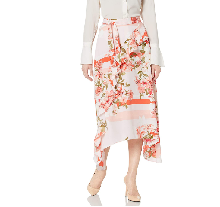 销量第一，Calvin Klein 女士碎花荷叶边半身裙 M9DNZ371375.82元