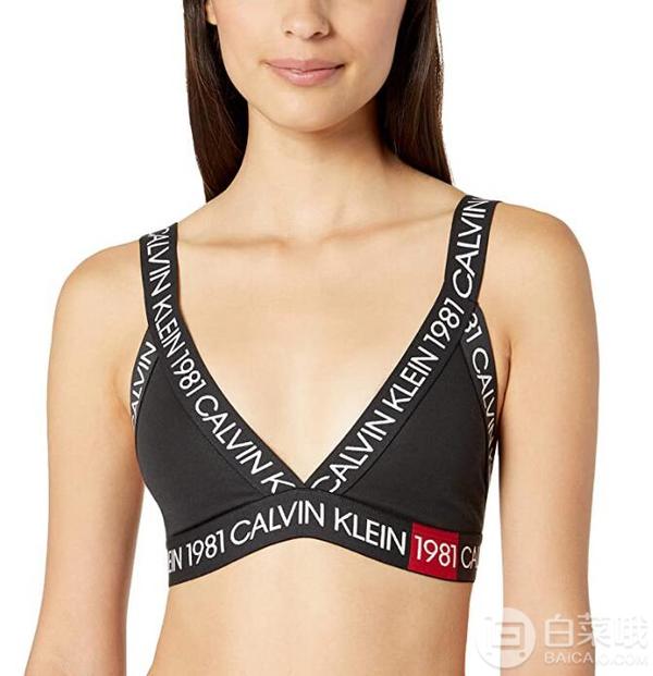 Calvin Klein 卡尔文·克莱恩 1981勇敢系列 宽肩带棉质运动三角文胸 4色多码214.91元