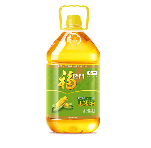 福临门 非转基因压榨玉米油4L*5件169.5元（33.9元/件，8.47元/L）