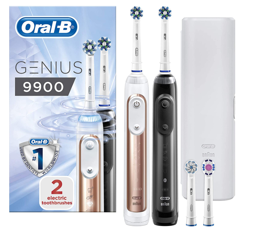 折合￥463.33/支！Oral-B 欧乐B Genius 9900电动牙刷2支装 含4刷头+便携盒新低849.37元