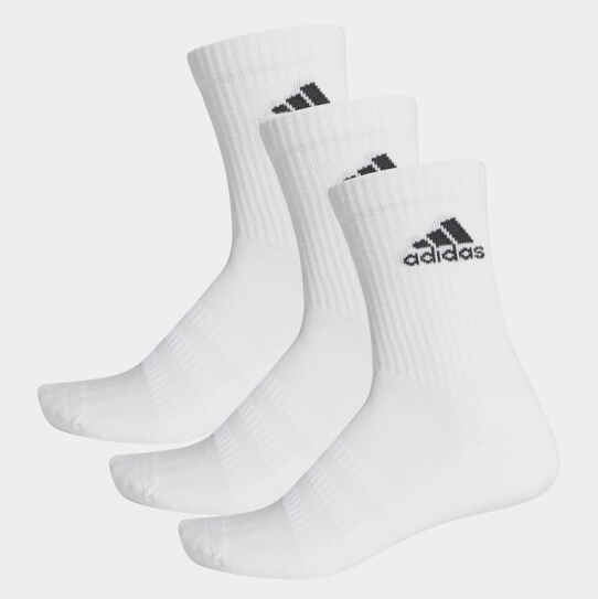 0点开始，adidas 阿迪达斯 CUSH CRW 3PP 男女训练运动袜子 3双装29元（需领券）