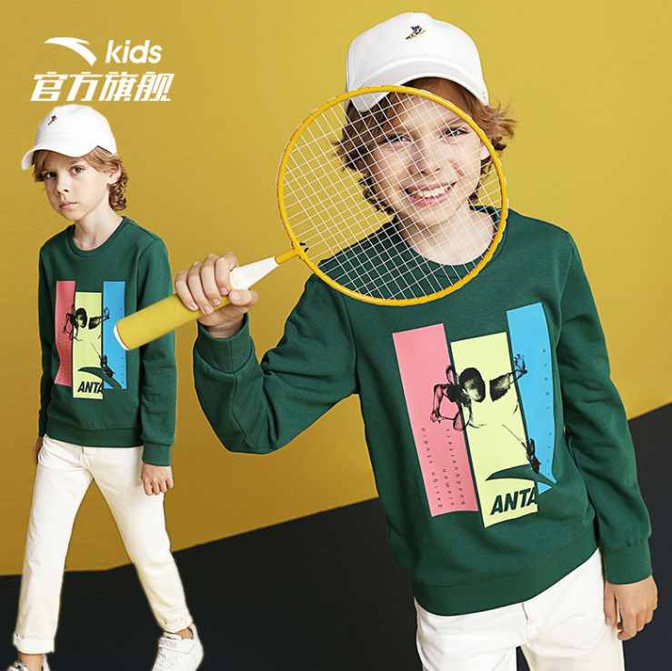 ANTA 安踏 2020秋新款儿童男童长袖套头卫衣（130~170码） 多色新低69元包邮（加绒款同价）