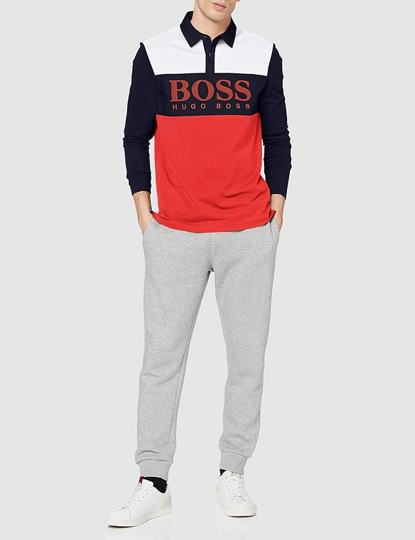 降￥73，Boss Hugo Boss 雨果·博斯 绿标 Plisy 1 男士时尚拼色长袖Polo衫新低289.64元