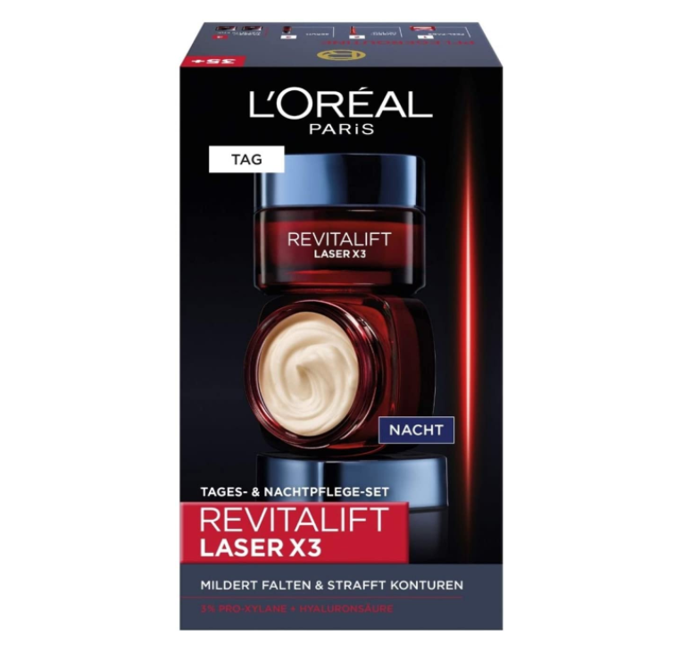 L'Oréal Paris 欧莱雅 Revitalift Laserx3 复颜光学紧致嫩肤去皱 日霜+晚霜套装 50ml*2瓶折后117.3元（3件92折）