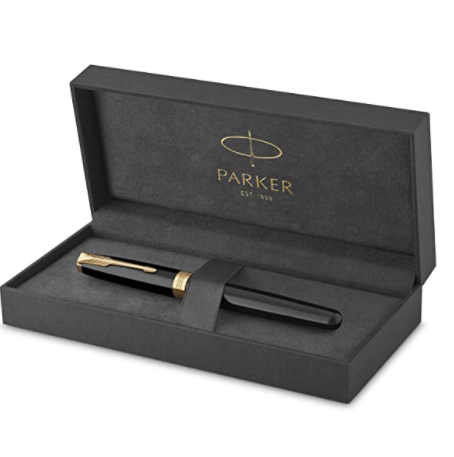 Parker 派克 Sonnet 卓尔系列 磨砂黑杆金夹 23K镀金钢笔 M尖（1931495）381.56元