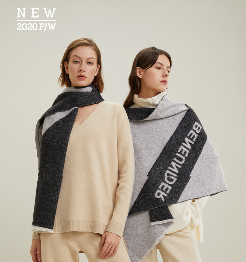 降￥51新低，Beneunder 蕉下 松元系列 拼色保暖羊毛围巾 4色新低98元包邮（需领券）
