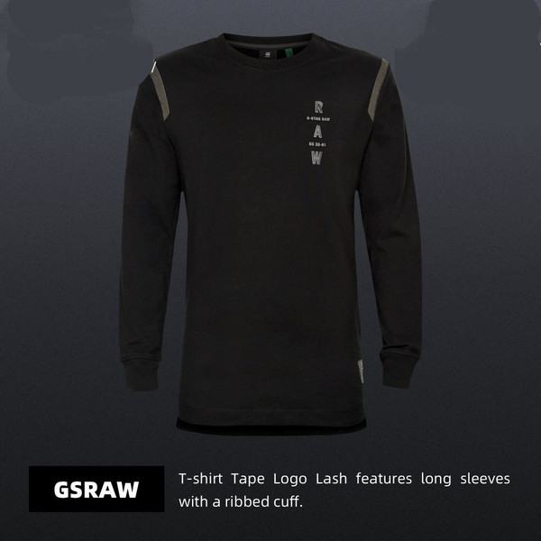 再降￥65新低！G-STAR RAW 男士Logo Lash背后印花有机纯棉长袖T恤 D17778新低153.97元（多码）