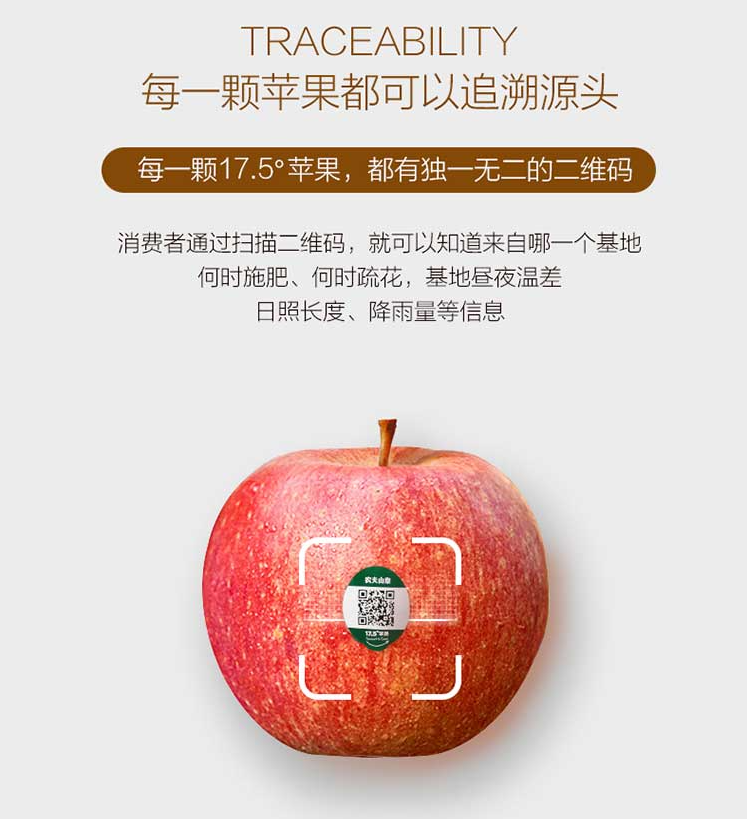农夫山泉 17.5°苹果 15个装 果径约80-84mm *3件143.76元（合3.19元/枚）