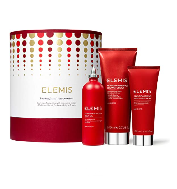 价值£88，Elemis 艾丽美 大溪地鸡蛋花3件礼盒套装（润肤油100ml+沐浴露200ml+护手霜100ml）新低324.15元