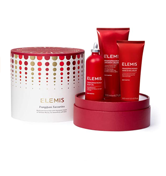 价值£88，Elemis 艾丽美 大溪地鸡蛋花3件礼盒套装（润肤油100ml+沐浴露200ml+护手霜100ml）新低324.15元