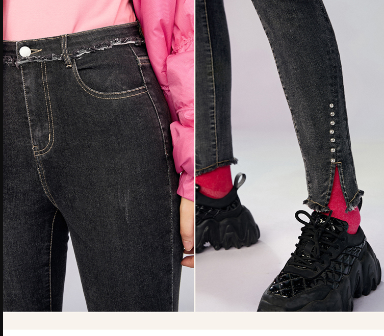 PEACEBIRD 太平鸟 2020冬季新款女式修身小脚牛仔裤  2色140.93元包邮（双重优惠）