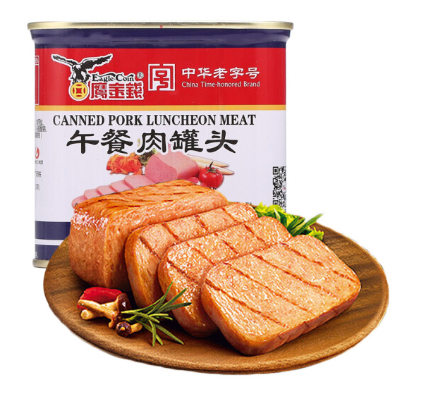 中華老字號 鷹金錢 午餐肉罐頭340g*5件45.9元（9.18元/件）