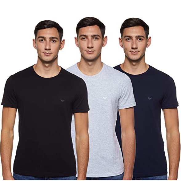 多码多色，Emporio Armani 安普里奥·阿玛尼 男士棉质圆领T恤 3件装178.32元