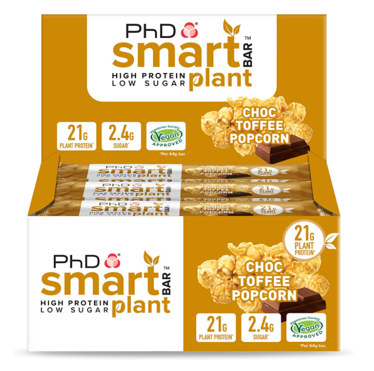 英国营养代餐品牌，PhD Smart 智选 减脂蛋白代餐棒 64g*12支  巧克力爆米花味122.8元（天猫旗舰店价209元）