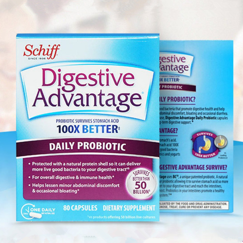 Schiff 旭福 Digestive Advantage 每日益生菌胶囊 80粒59元包邮包税（需领券）