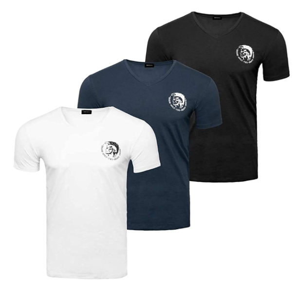 Diesel 迪赛 男士纯棉圆领短袖T恤3件装 E5239222.08元